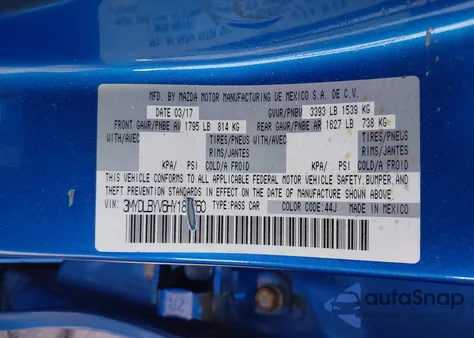 2017 Toyota Yaris Ia из США, поврежденный, VIN 3MYDLBYV6HY181760